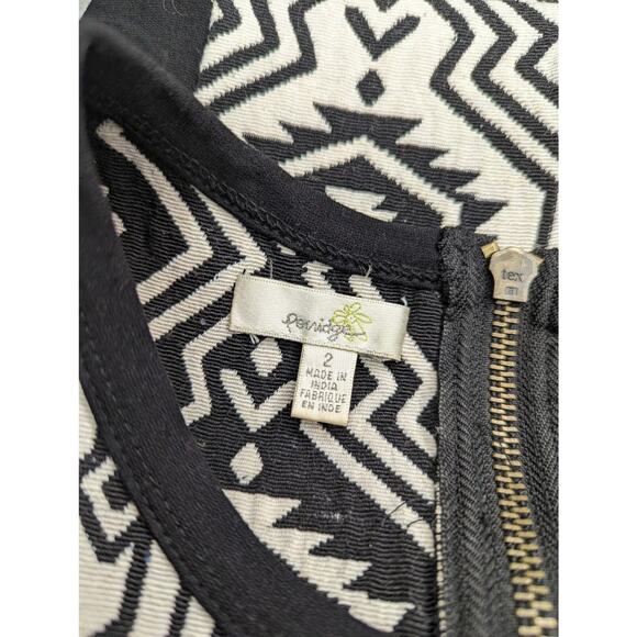 Anthropologie Porridge Size 2 Pencil Sheath Dress Black Aztec Print Str… - Picture 3 of 11